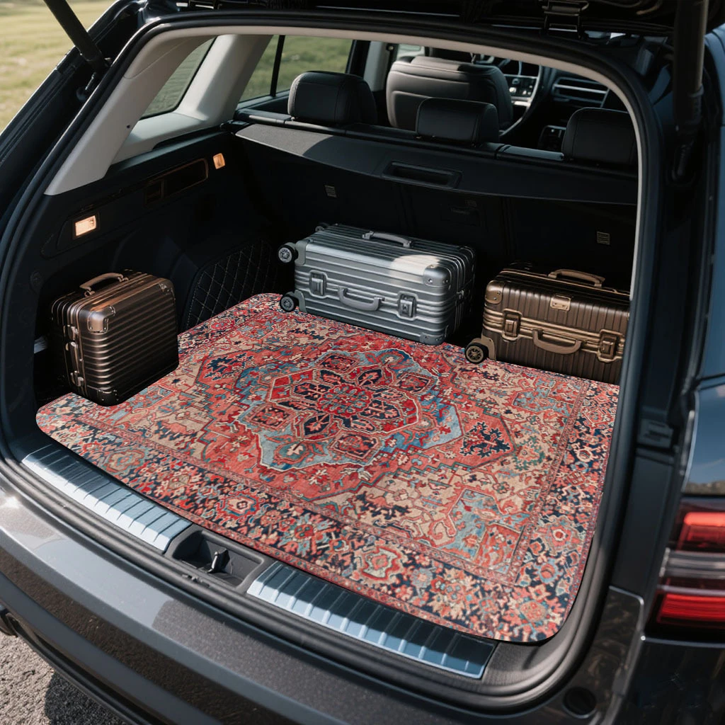 VIKAMA Bohemian Trunk Mat—Non-Slip, Stain-Resistant Trunk Mat; Universal SUV Trunk Protector; Car Interior Decorative Mat