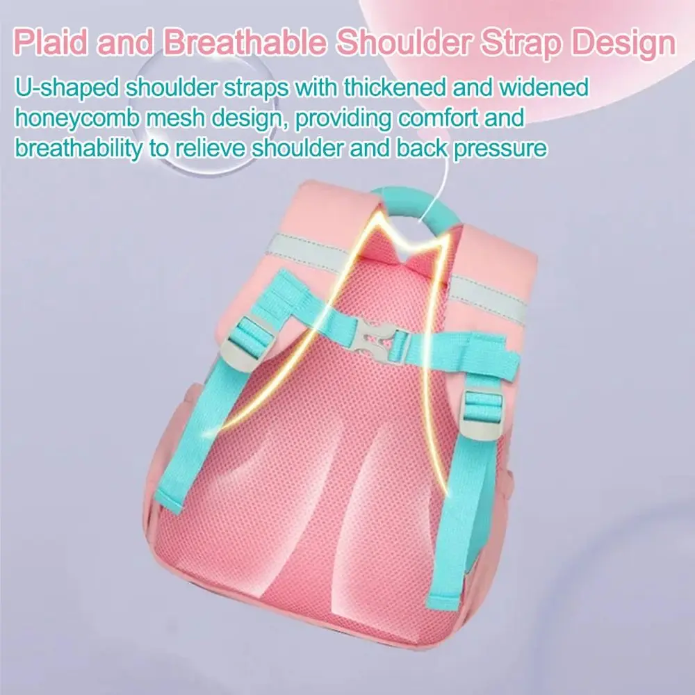 Lightweight Kindergarten School Bag Waterproof Adjustable Straps Cute Kids Backpacks Large Capacity Comfortable