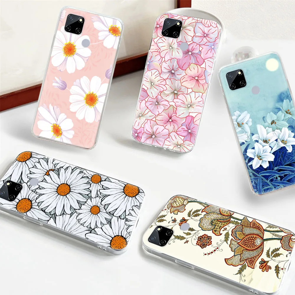 Flower Transparent Phone Case for LG VELVET G8 ThinQ G8X K62 K42 K61 K52 K92 Q61 Q60 Q52 V40 V50 V60 THINQ5 Protected Cover