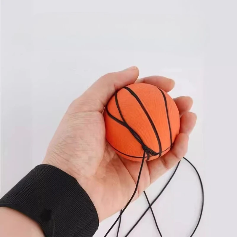 Basketball Wrist Bouncing Ball,High Elasticity Hand Throw Training Ball,Wristband Kit,Outdoor Activity Props,Wrist Strength Ball