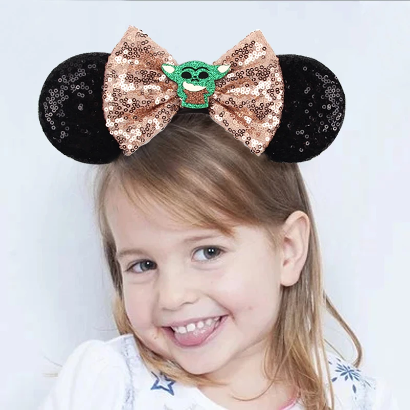 Mode klassische Leopardenmuster Mickey Mouse Ohren Stirnband 5"Bogen Haarband Mädchen Frauen Festival Party DIY Haarschmuck Geschenke – Detail 8