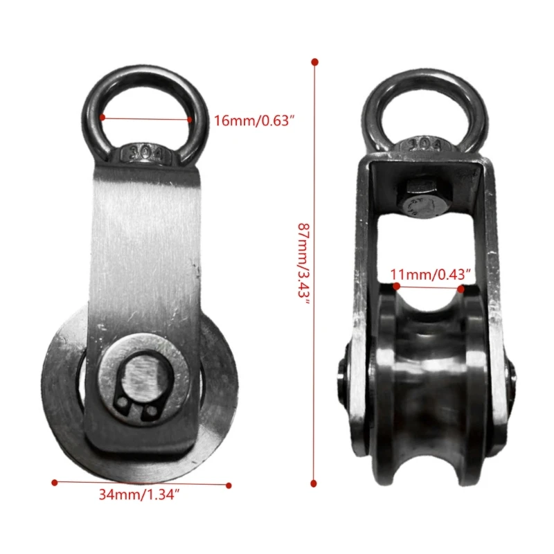 M17D 2pcs Small Pulley Quiet Pulleys Highly Performances Up to 250KG Capacity