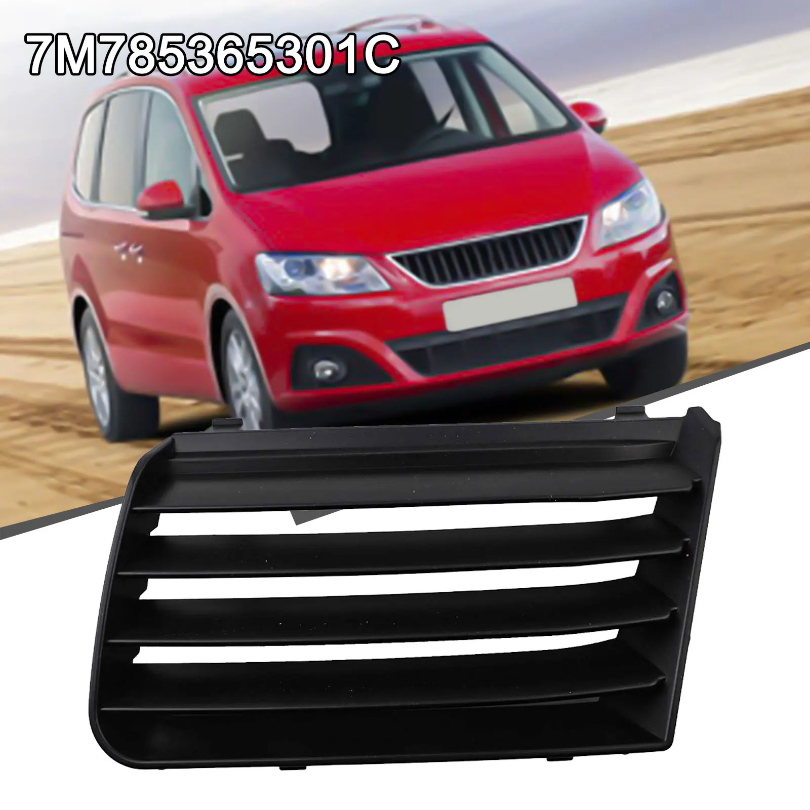 Bumper Upper Grill Designated fitment left side model years For Seat alhambra from two thousand one to two thousand ten