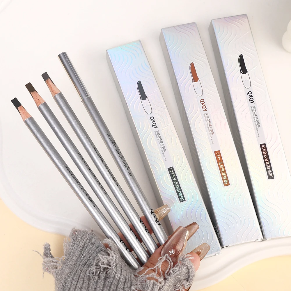 Natural Microblading Eyebrow Pencil Waterproof Eye Brow Enhancer Pen Long Lasting Eyes Makeup Tools Cosmetics Black Brown Gray