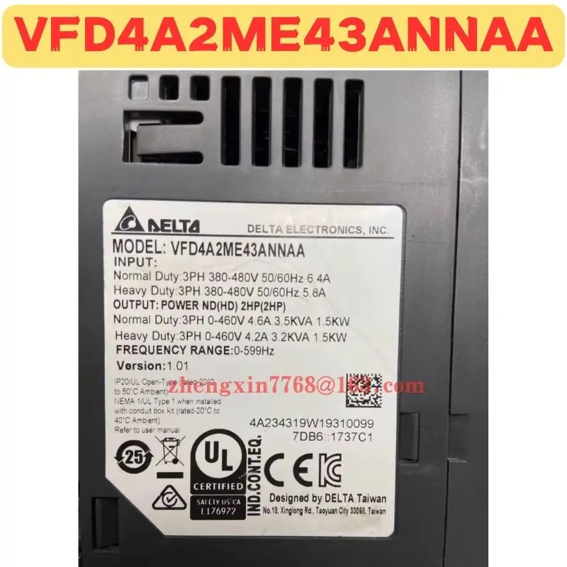 Used Frequency Converter VFD4A2ME43ANNAA Normal Function Tested OK