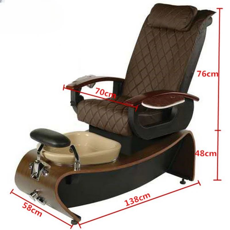 Luxury Nail Salon Furniture Black Back Massage Electric Reclining Massage Manicure Wash Foot Spa Pedicure Chairs For Bath