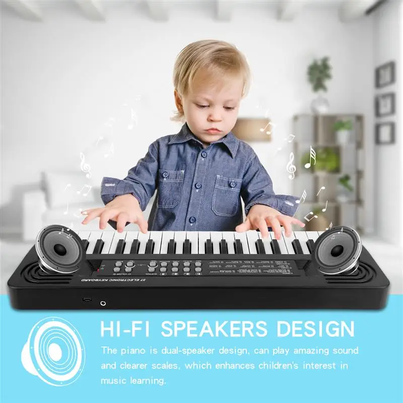 Teclado Digital de 37 teclas para niños y niñas, Piano Electrónico LED con batería, instrumento Musical, juguete educativo, regalos