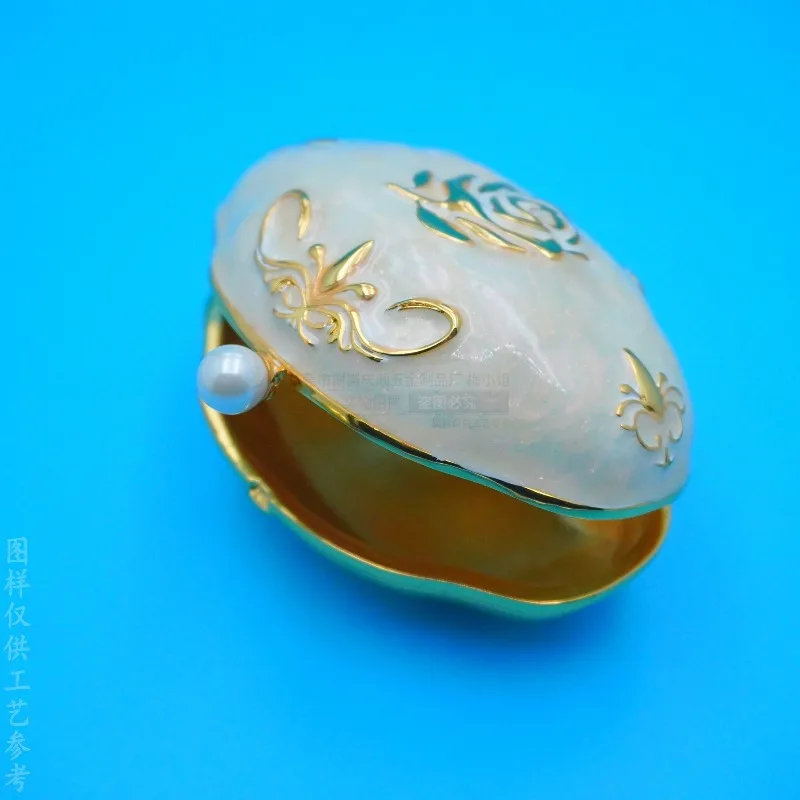 Customized brass enamel color jewelry box, purely hand-painted oil jewelry box, customized pure copper metal ornament