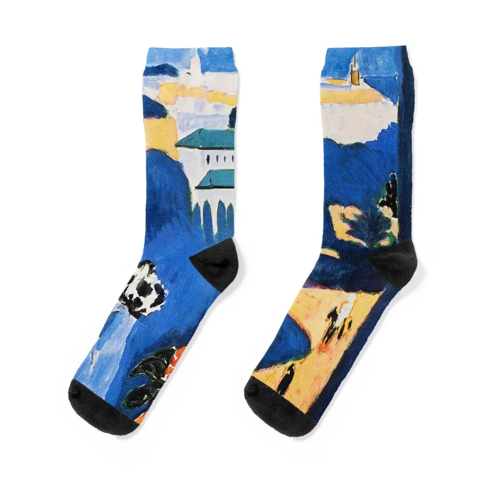 Window at Tangier (1912), Henri Matisse Socks hiphop Crossfit floral Man Socks Women's