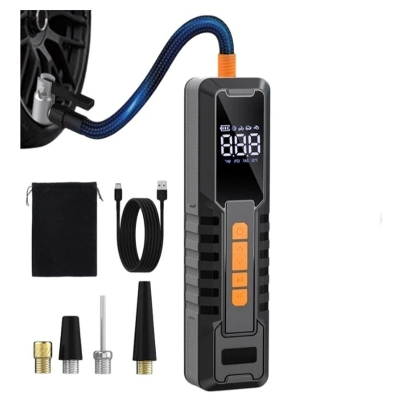 Tire Inflator LED Light Portable Air Compressor Air Pump 6000Mah Battery, LCD Display Tire Pressure Gauge For Car Tires