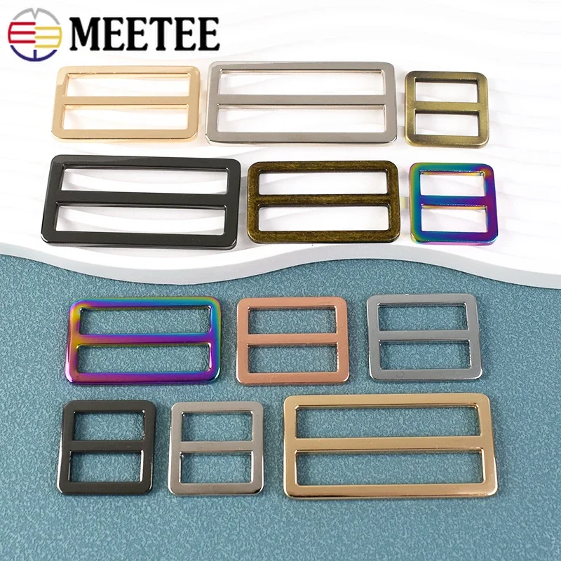 5/20Pcs Metal Bag Strap Buckles Webbing Belt Ring Buckle Tri-glide Slider Loop Adjuster Backpack Clasp Hook DIY Accessories