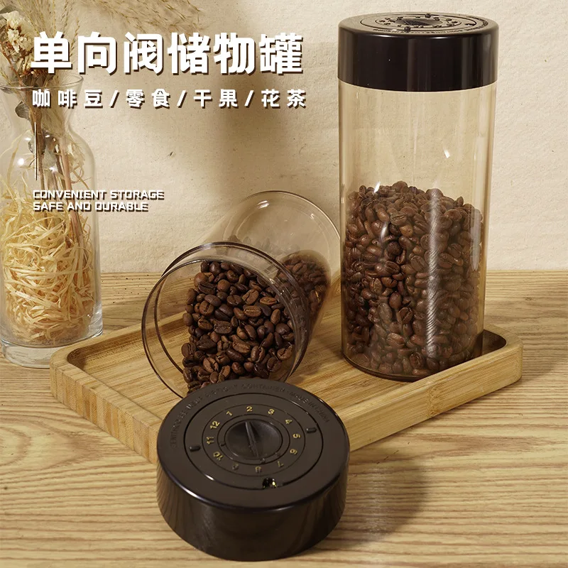 Minimalist Restaurant Sealed Coffee Bean Preservation and Storage Fresh Tea 1L Date Display Sealed Wholesale