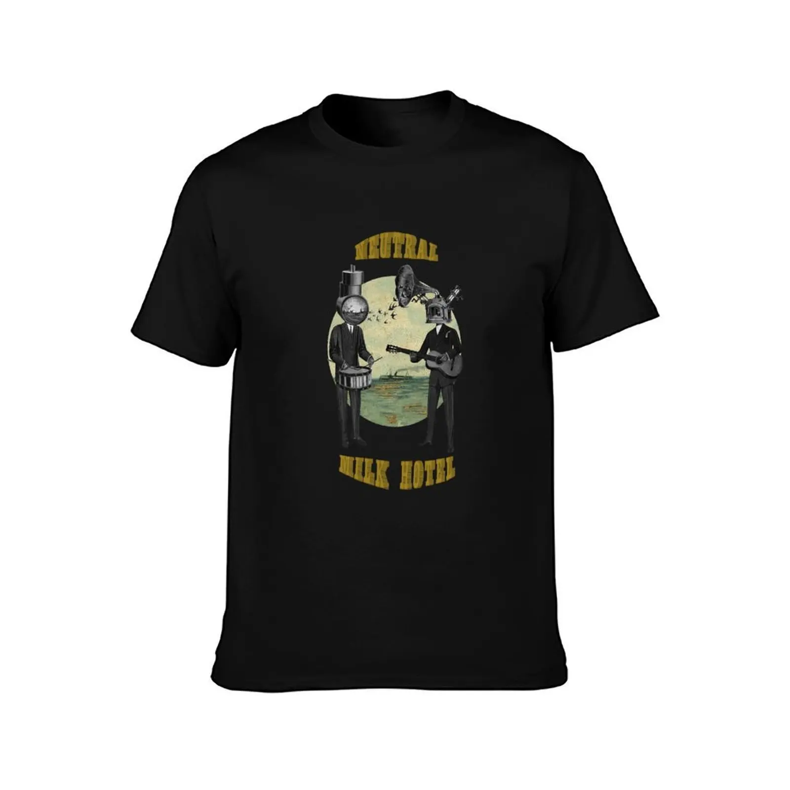 Neutral Milk Hotel T-Shirt, Summer Casual Cotton Tee, Oversized Streetwear Tops, Vintage Graphic Print, Loose Fit Short Sleeve