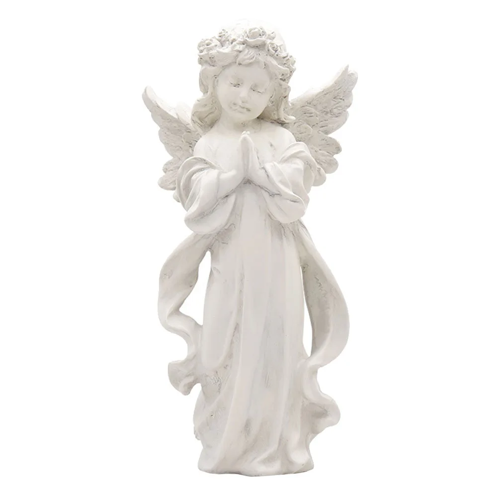 

1pc Praying Angel Nordic Style Resin Angel Decoration For Home Desktop Craft Ornament Simulation Statue Decorative