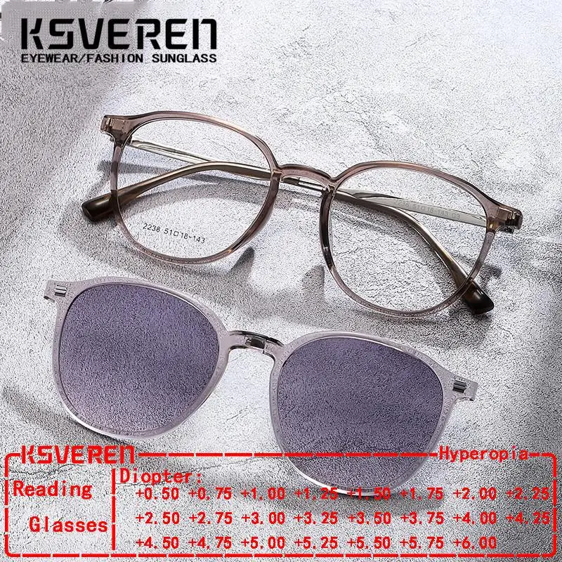 

Fashion Comfortable Magnetic Glasses Retro Circular Polarized Reading Glasses Prescription Eyeglasses Frame For Men Women