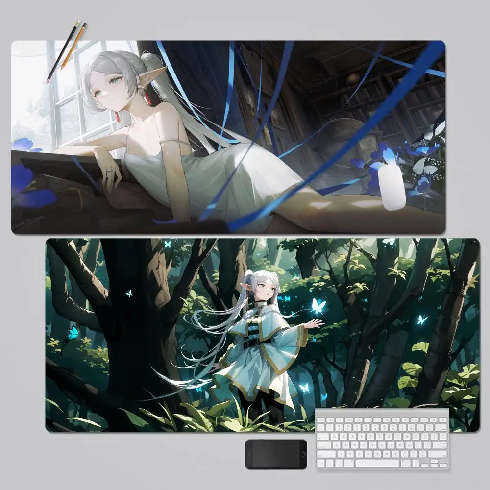 

Frieren: Beyond Journey's End Mousepad Large XXL Keyboard Mat Table Mat Students Gamer Desktop Mousepad Gaming Mouse Pad Bedroom