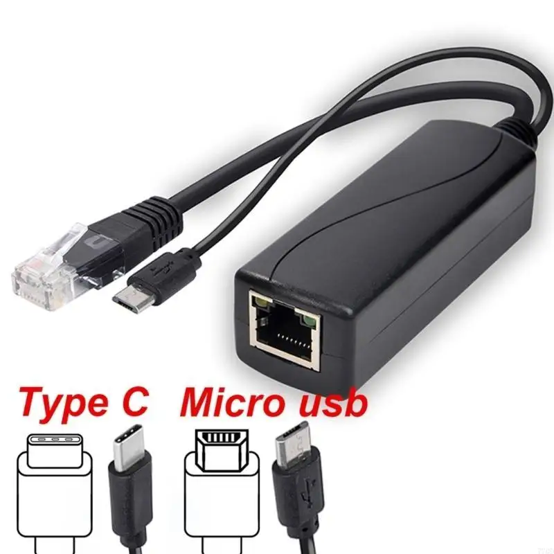 

770D POE Splitter 48V To 5V MicroUSB Type C DC5.5x2.1mm DC3.5x1.35mm