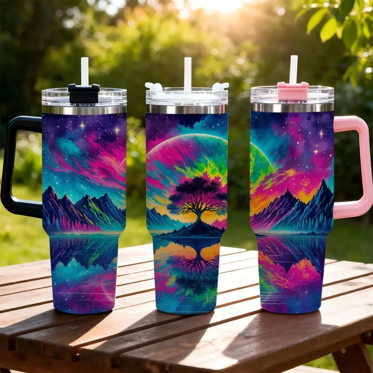1pc 40oz Second Generation Handle Push Cap Stainless Steel Cup with Lid and Straw - BPA-Free Shatterproof Insulated Water Bottle Suitable for Hot and Cold Beverages - Perfect for Sports and Travel -