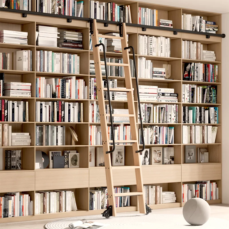 Rolling Library Ladder Hardware 13FT(400cm) Hook On  Sliding Loft Household Aluminum Alloy Track Hardware Kit(No Ladder)