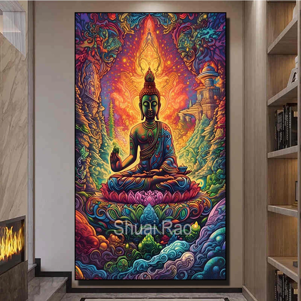 Abstract Buddha Diamond Art 5D DIY Diamond Painting New 2023 Full Drill Embroidery Kit Mosaic Picture Religion Home Decor