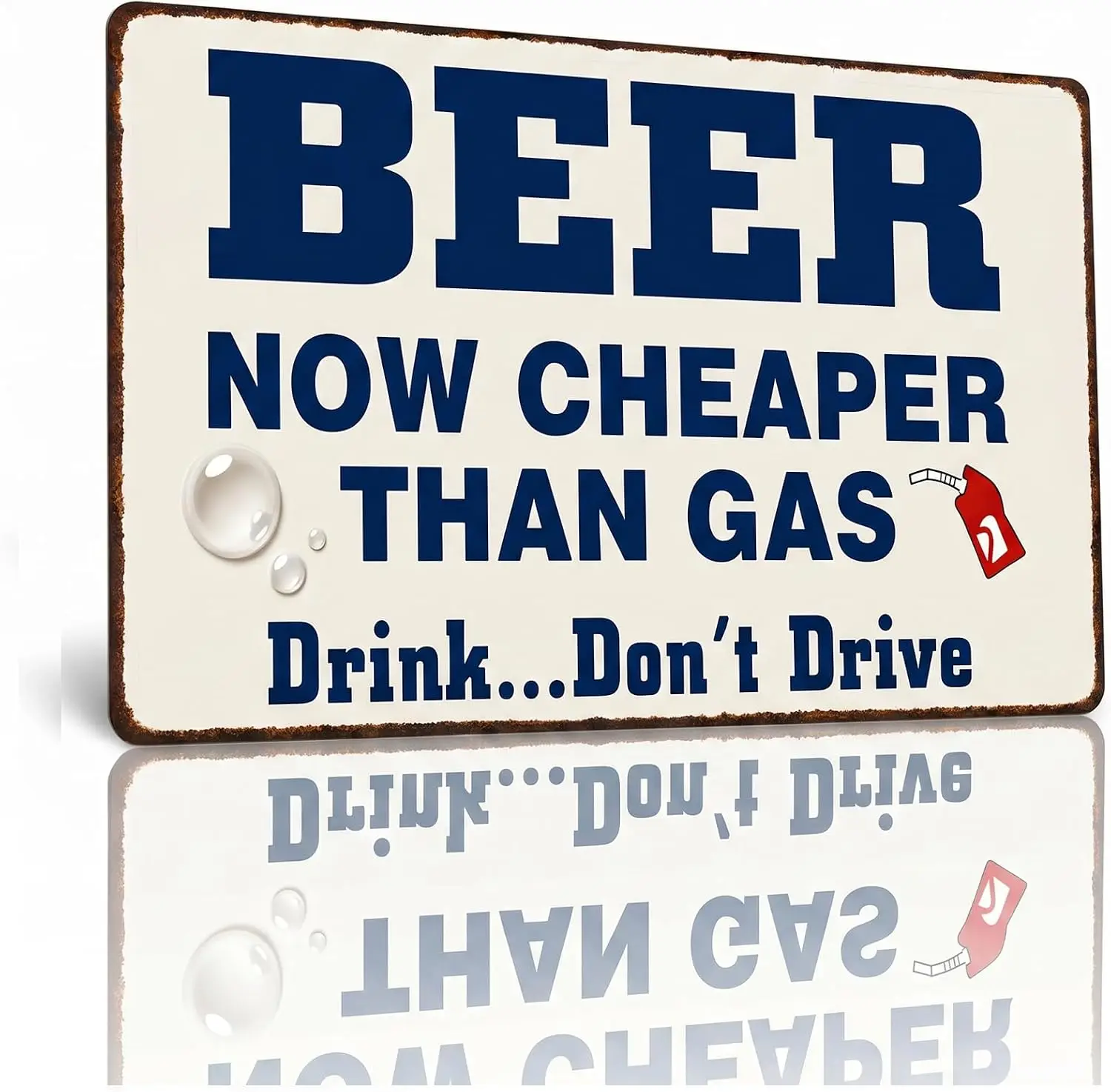 Funny Beer Sign Beer Now Cheaper Than Gas Tin Sign 8x12 INCH