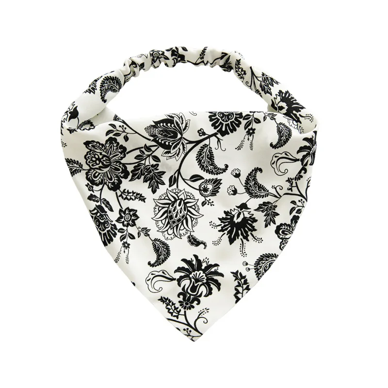 New Style Woman Tree branch Printing Bandanas Girls Triangle Head Scarf Lady High Elasticity Hair Scarf Hair Accessories Turban