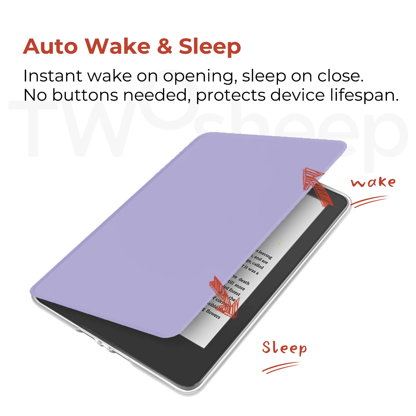Etui magnetyczne Twosheep na Kindle Paperwhite 10. 11. 12. generacji Kindle 11. generacji Colorsoft z funkcją automatycznego usypiania/wybudzania i podstawką — zdjęcie produktu 2