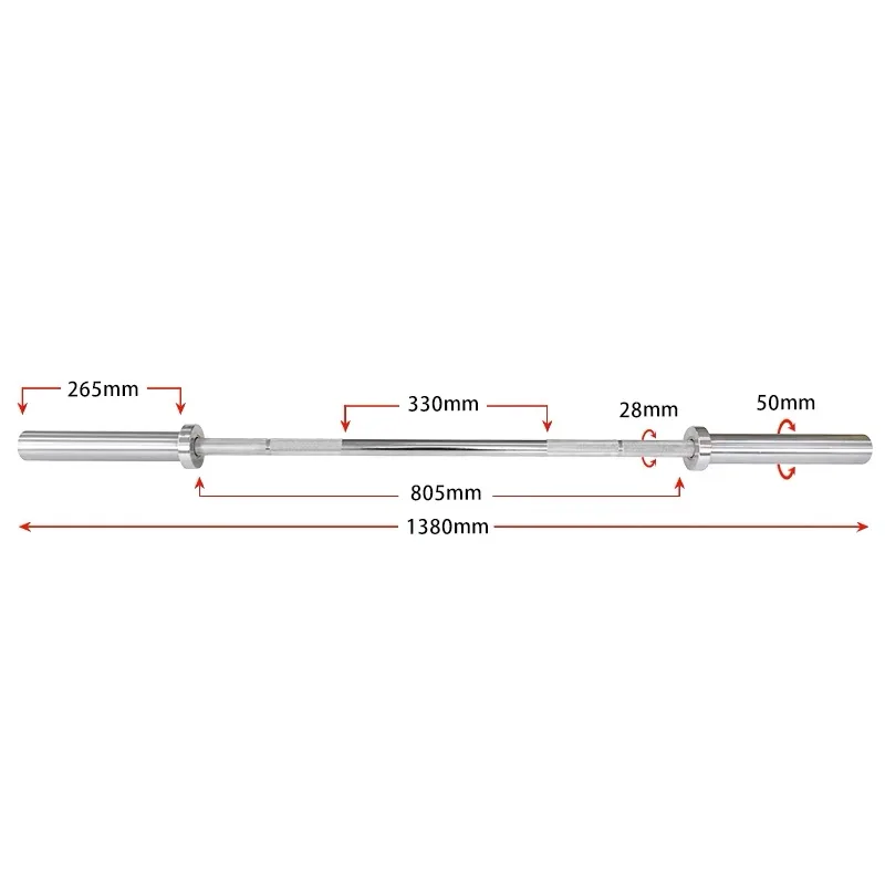 

Specific Straight Barbell Bar Chrome Coating Weightlifting Barbell New