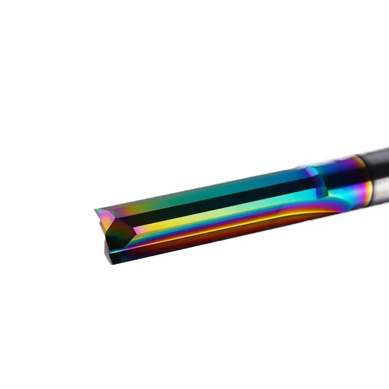 2 Flutes DLC Coated CNC Milling Tool - 3.175/4/6/8mm Shank Straight Slot Carbide Straight Flute End Mill Bit Slot Milling Cutter