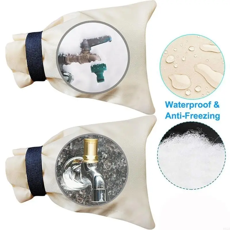 2x Outdoor Faucet Cover Faucet Cover Sock for Winter Freeze Protector Waterproof B95B