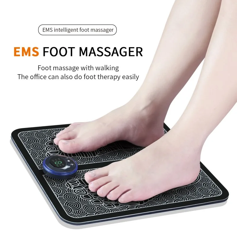 Portable Electric Foot Massager Pulse Physiotherapy Foot Pad Foldable Pad Fully Automatic Circulation Massage Body