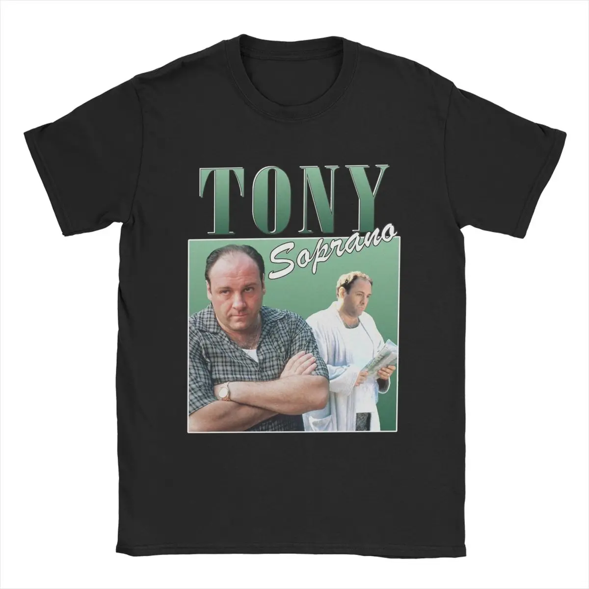 Men T-Shirt Tony Soprano Movie Casual 100% Cotton Tees Short Sleeve The Sopranos T Shirt Crew Neck Clothing Plus Size