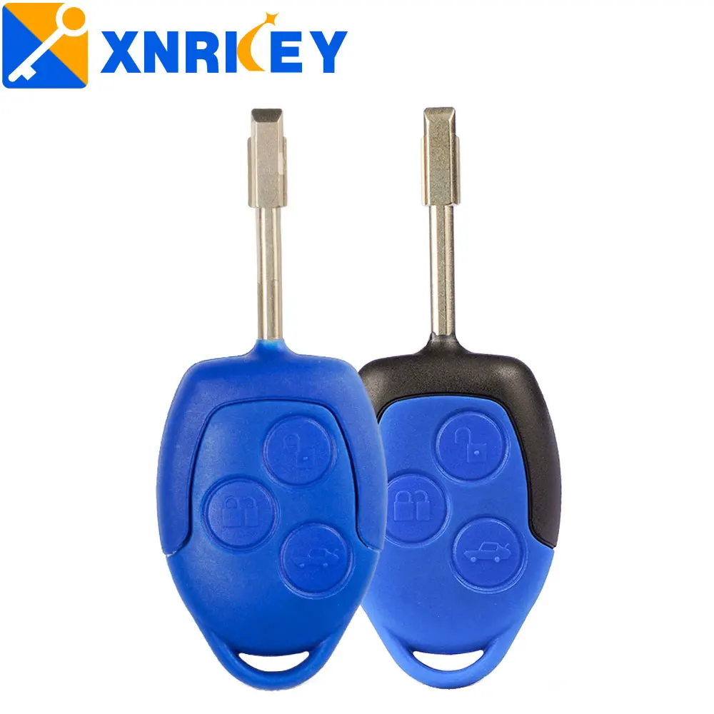 XNRKEY  3 Button  Remote Key  Shell For Ford Transit Connect  Blue Case Replacement Cover