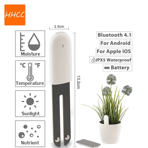 Imagen 2 del producto HHCC-Monitor de cuidado de flores, flora, planta de jardín, hierba, suelo, fertilidad de agua, probador inteligente, Detector de jardinería de flores para aplicación Mihome