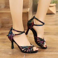 Women's Latin Dance Shoes Soft Bottom Indoor High Heel Dance Shoes Medium Heel Adult Dancing Shoes