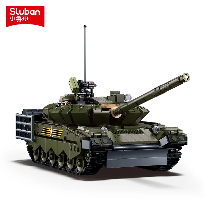 

Sluban Military T80 Main Battle Tank Armored Vehicle Weapon Building Blocks Kids DIY Educational Bricks Toys Gifts For Children