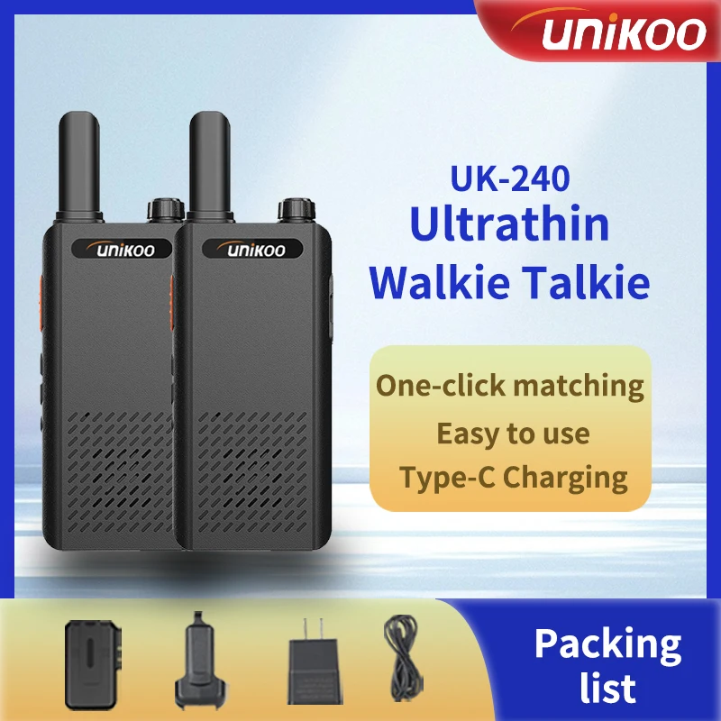

2 pcs Unikoo Portable Wireless UK240 Walkie Talkie Set Two Way Radio Station Comunicador Transceiver for Camping Hunting