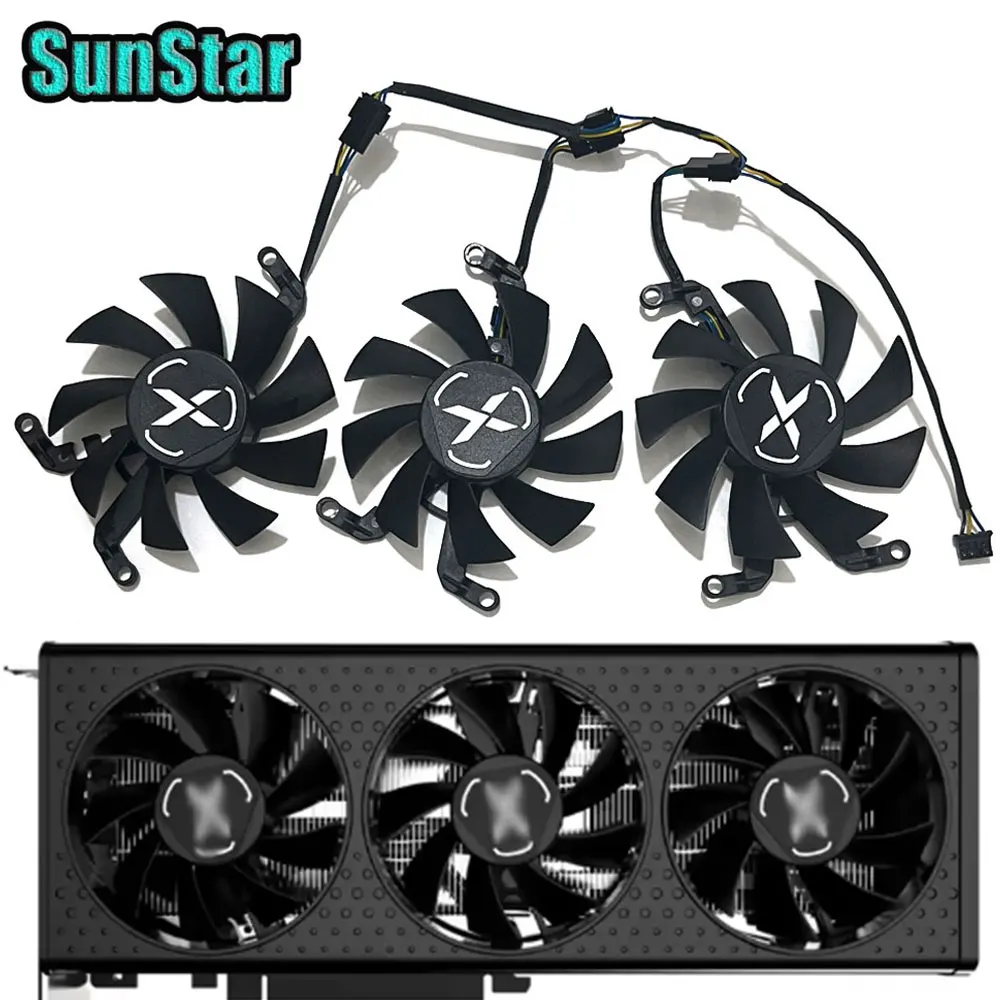 NEW 75MM RX 6600XT 6500XT T128015SM GPU Cooling Fan For XFX Speedster BLACK MERC RX 6600XT 6650XT Graphics Card Cooler Fan