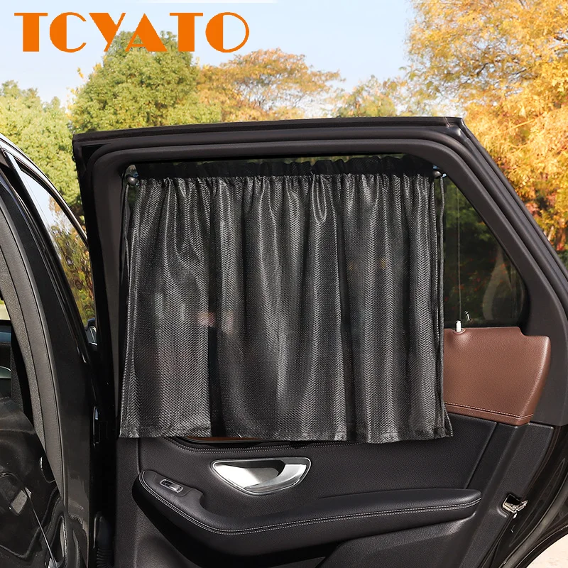 

TCYATO Car curtain sunshade, suction cup type, universal mesh, car sun protection, heat insulation,window privacy and light