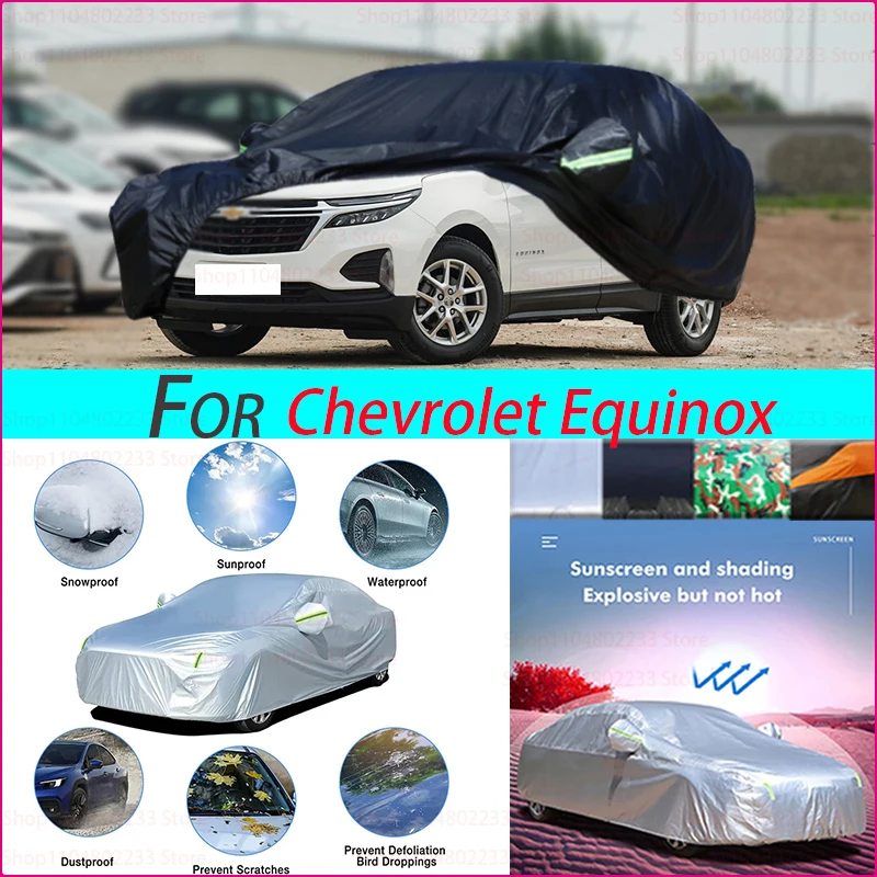 

Black Heavy Duty Car Cover Waterproof All Weather, Full Exterior Cover Outdoor Snow Sun Uv Protection For Chevrolet Equinox