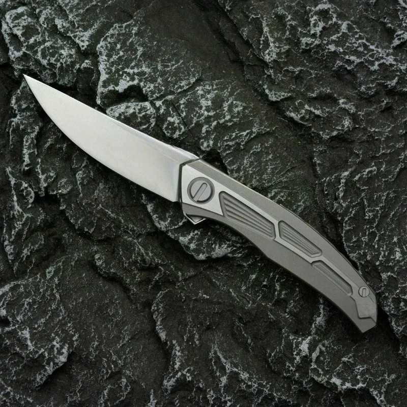 

E249 high-quality D2 blade titanium alloy gray handle outdoor wilderness hiking survival EDC pocket folding knife men's gift