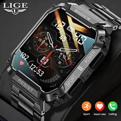 LIGE Smart Watch Man Outdoor Sports One Button Connection Call Fitness Bracelet Waterproof IP68 1.95 inch HD For 2023 Smartwatch