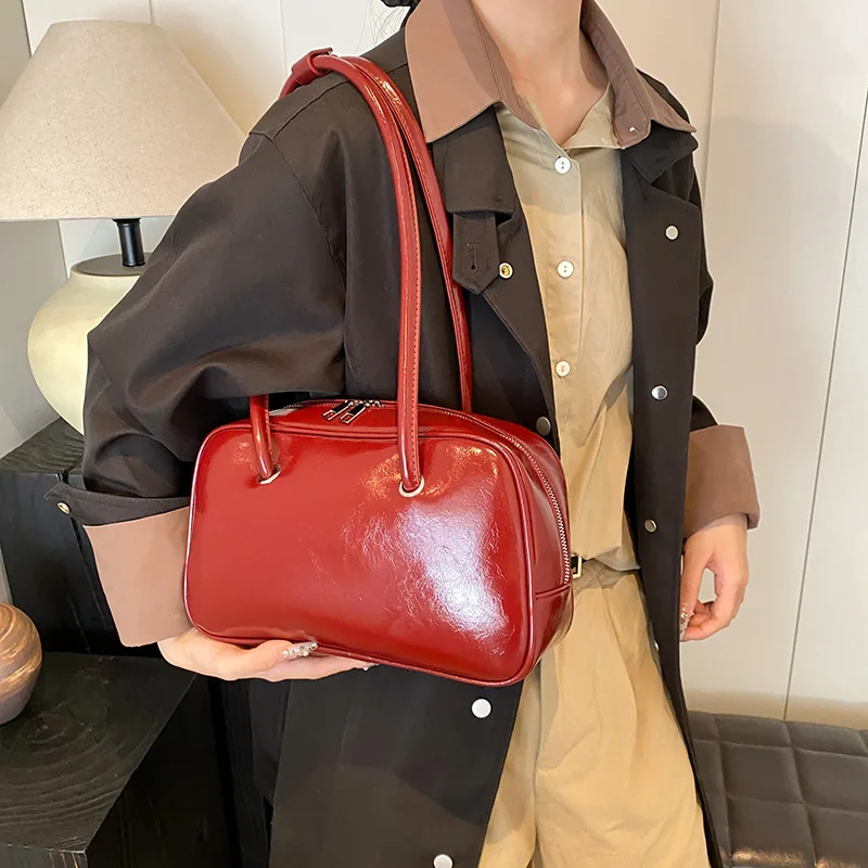 

Pu Leather Shoulder Underarm Bag for Women 2025 New Large Capacity Vintage Female Tote Bag Luxury Designer Fashion Lady Handbag