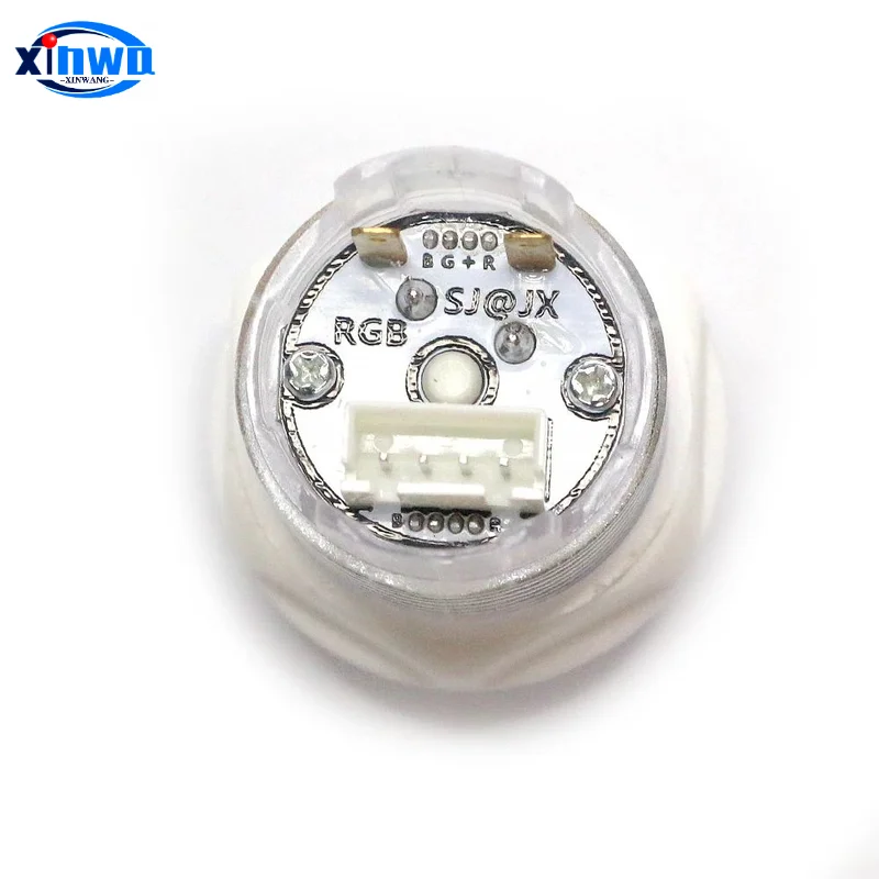 8PCS 5V Rgb Illuminated Push Button Colorful Led With 4Pin Light Cable For DIY Zero Delay Board Arcade Game Machine Parts