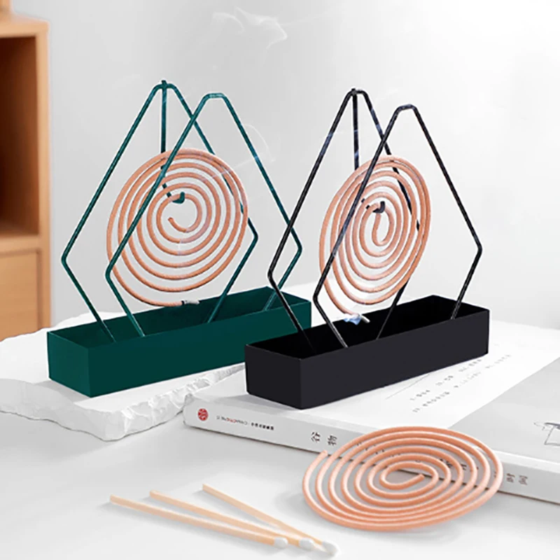 Iron Mosquito Coil Holder Incense Holders Coil Incense Burner Frame Modern Repellent Incense Rack For Household Bedroom Patio