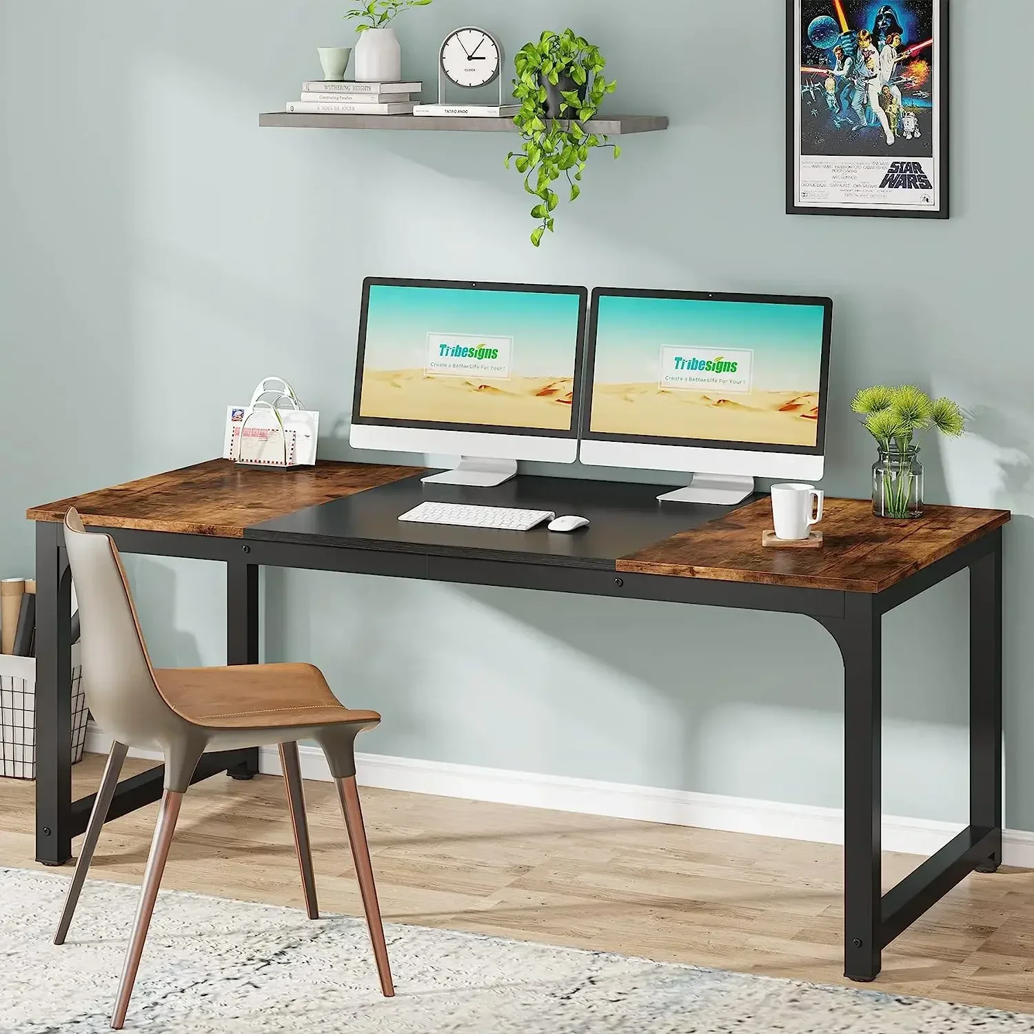 Tribesigns Modern Computer Desk, 63 x 31.5 inch Large Office Desk Computer Table Study Writing Desk Workstation for Home Office,
