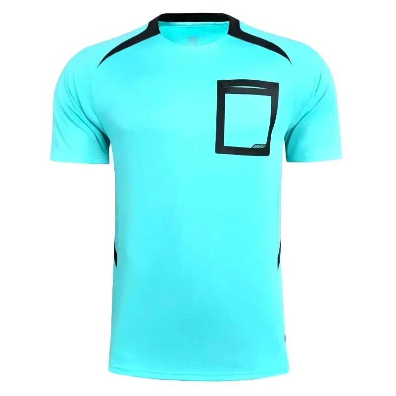Retro Adults Kids Soccer Referee Jersey Crew Neck Fluorescent Green Color Block Pocket Design 2026 Crest Fan Football Shirt