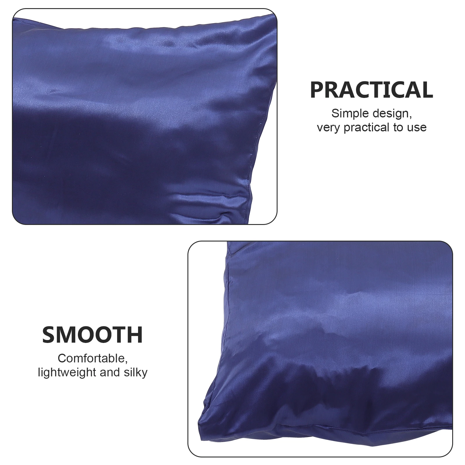 

2Pcs Pillowcase Imitated Silk Polyester Smooth Home Bedroom Decor Envelope Closure Kids Adults Holiday Gift Lightweight