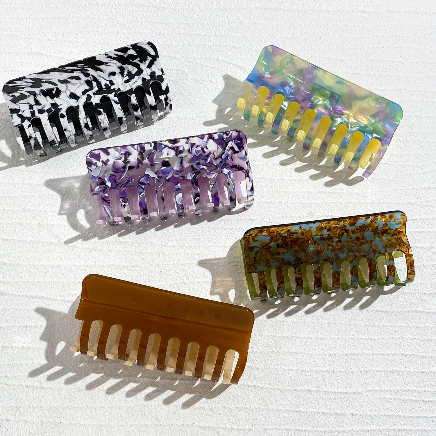 

Y2K Retro Graffiti Floral Pattern Large Size Hair Claw Clip For Women Fashion Acetate Geometric Hairpin Hair Accessories