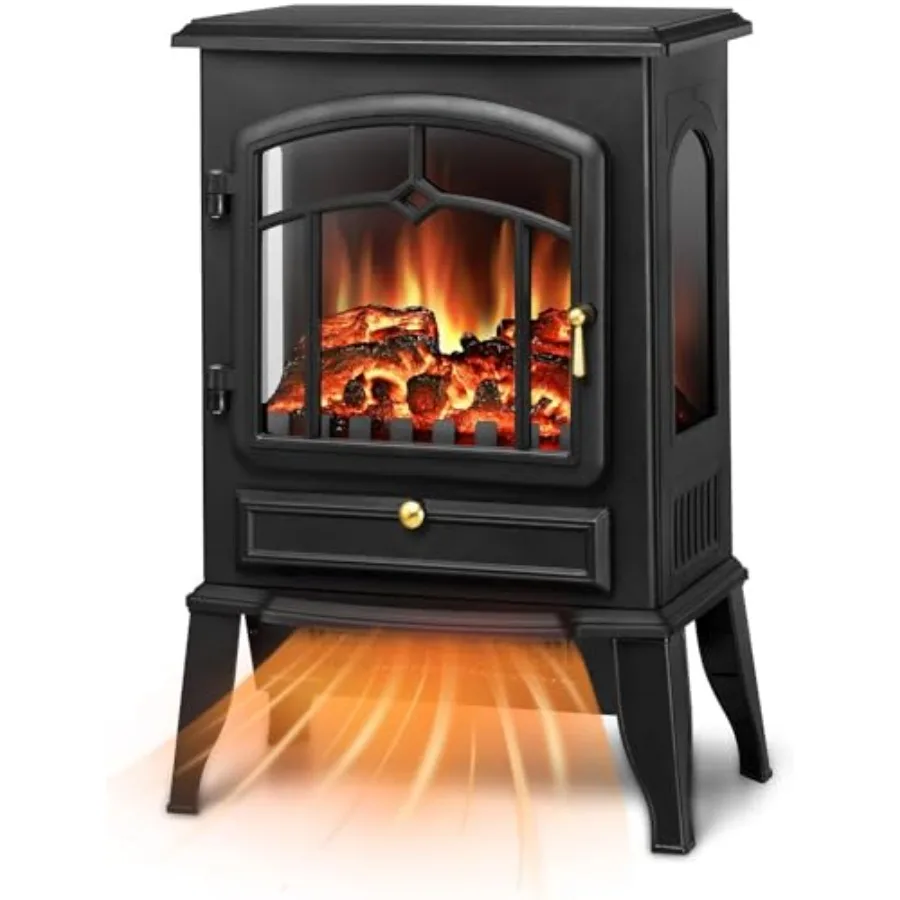

Electric Fireplace Stove with Realistic Flame for Cozy Living Room Ambiance Infrared Freestanding Fireplace Heater with Portabl